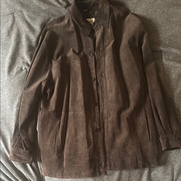 Pronto Uomo Brown Suede Shirt Jacket